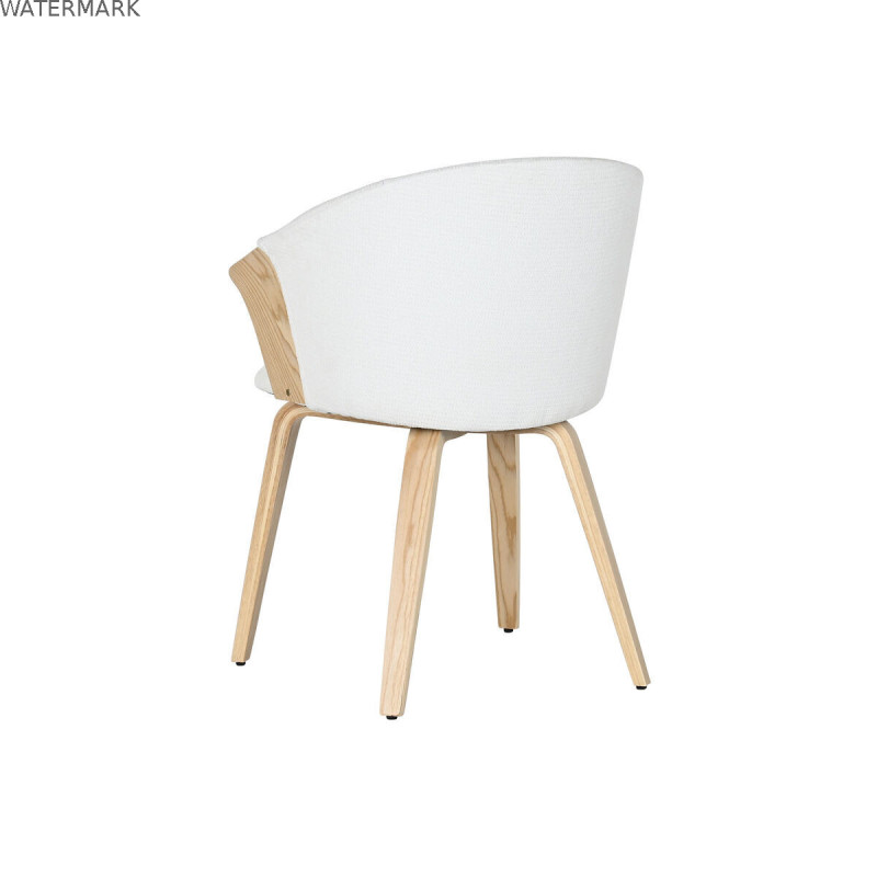 Chaise de Salle à Manger Home ESPRIT Blanc Polyester Bois 60 x 57,5 x 79 cm