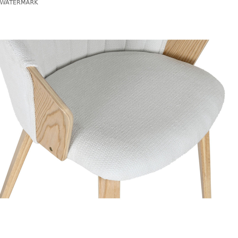Chaise de Salle à Manger Home ESPRIT Blanc Polyester Bois 60 x 57,5 x 79 cm
