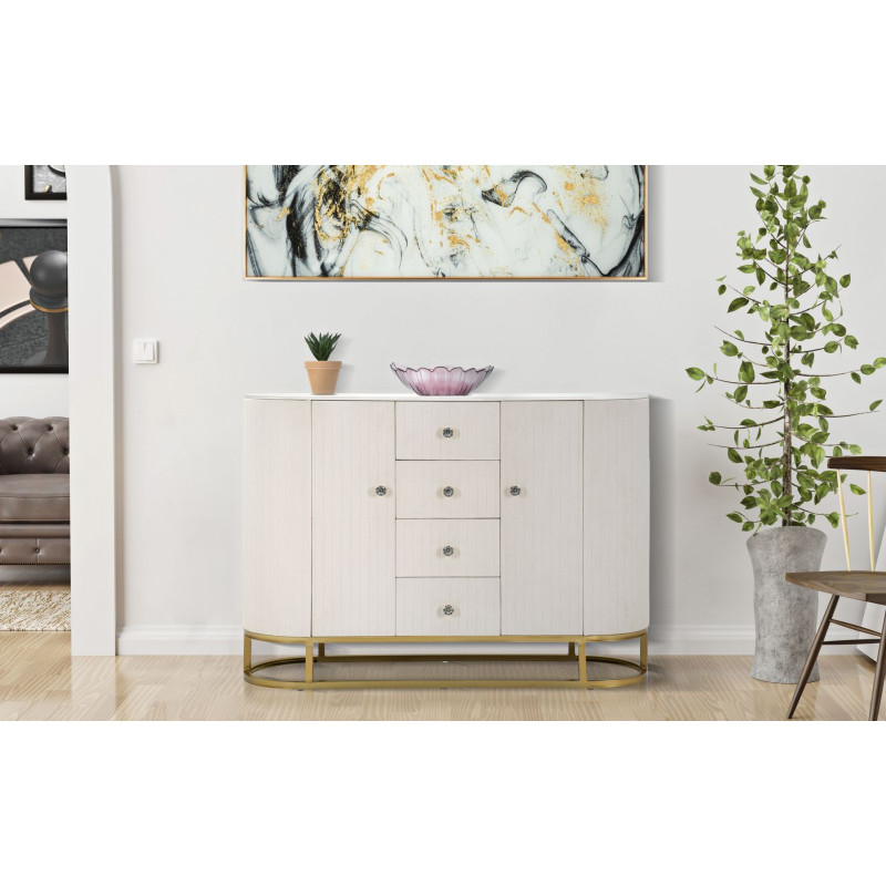 Glam Armoire Montpellier Crème – Raffinement Classique 120x40x85