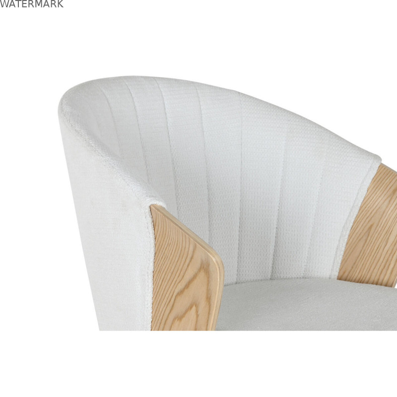 Chaise de Salle à Manger Home ESPRIT Blanc Polyester Bois 60 x 57,5 x 79 cm