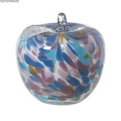 Figurine Décorative Alexandra House Living Bleu Verre Pomme 13 x 13 cm