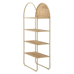 Boho Chic Étagère à Livres Ronde Panama – Harmonie Naturelle 80x40x180