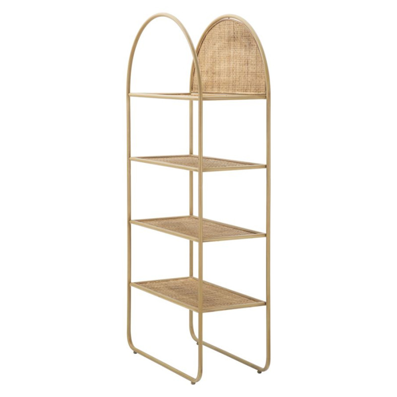 Boho Chic Étagère à Livres Ronde Panama – Harmonie Naturelle 80x40x180