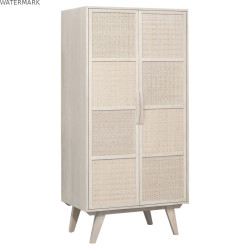 Buffet Home ESPRIT Blanc Rotin Bois de manguier 87 x 55 x 178 cm
