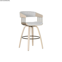 Chaise de Salle à Manger Home ESPRIT Gris Polyester Bois 51 x 55 x 91 cm