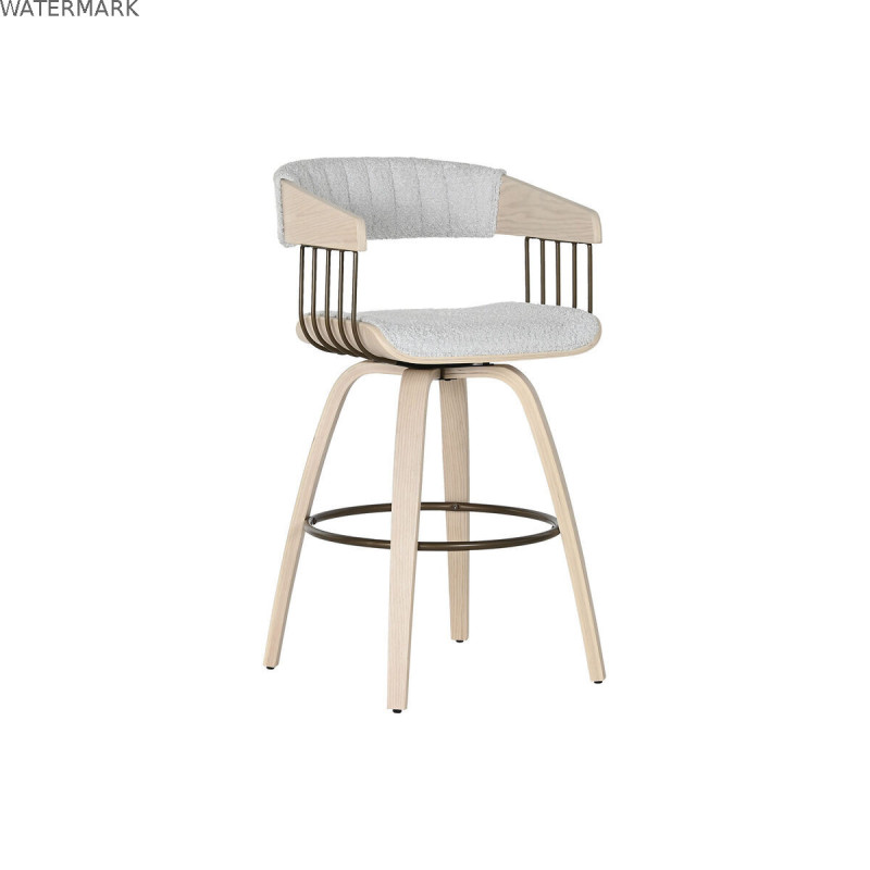 Chaise de Salle à Manger Home ESPRIT Gris Polyester Bois 51 x 55 x 91 cm Chaise de Salle à Manger Home ESPRIT Gris Polyester Bois 51 x 55 x 91 cm