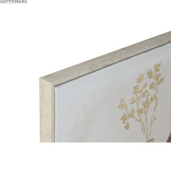 Cadre Home ESPRIT Beige Doré polystyrène Toile Vase Scandinave 82,5 x 3,5 x 82,5 cm (2 Unités)