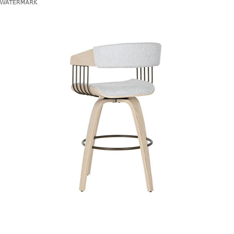 Chaise de Salle à Manger Home ESPRIT Gris Polyester Bois 51 x 55 x 91 cm