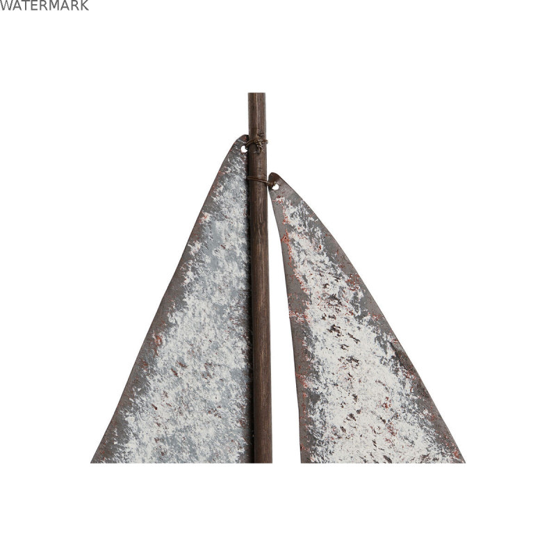 Figurine Décorative Home ESPRIT Blanc Naturel Voilier Finition vieillie 35,3 x 8 x 46,5 cm
