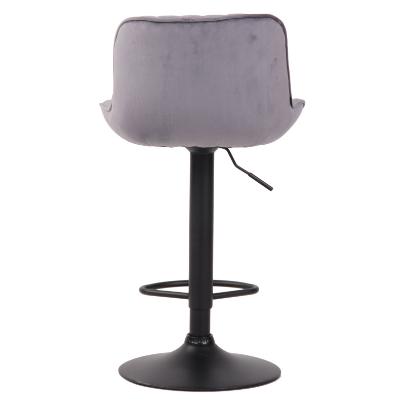 Tabouret de bar Lentini en velours noir gris foncé