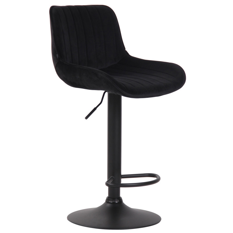 Tabouret de bar Lentini velours noir noir