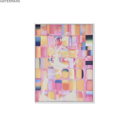 Cadre Home ESPRIT Jaune Bleu Blanc Rose polystyrène Toile Moderne 94 x 4 x 123,5 cm (2 Unités)