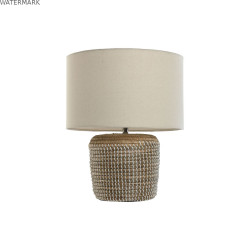 Lampe de bureau Home ESPRIT Blanc Marron 50 W 220 V 38 x 38 x 47 cm