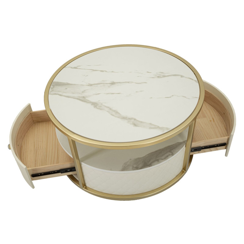 Glam Table Basse Sharon – Aura Sculpturale Ø75x40