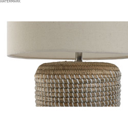 Lampe de bureau Home ESPRIT Blanc Marron 50 W 220 V 38 x 38 x 47 cm