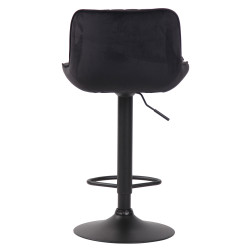 Tabouret de bar Lentini en velours noir noir