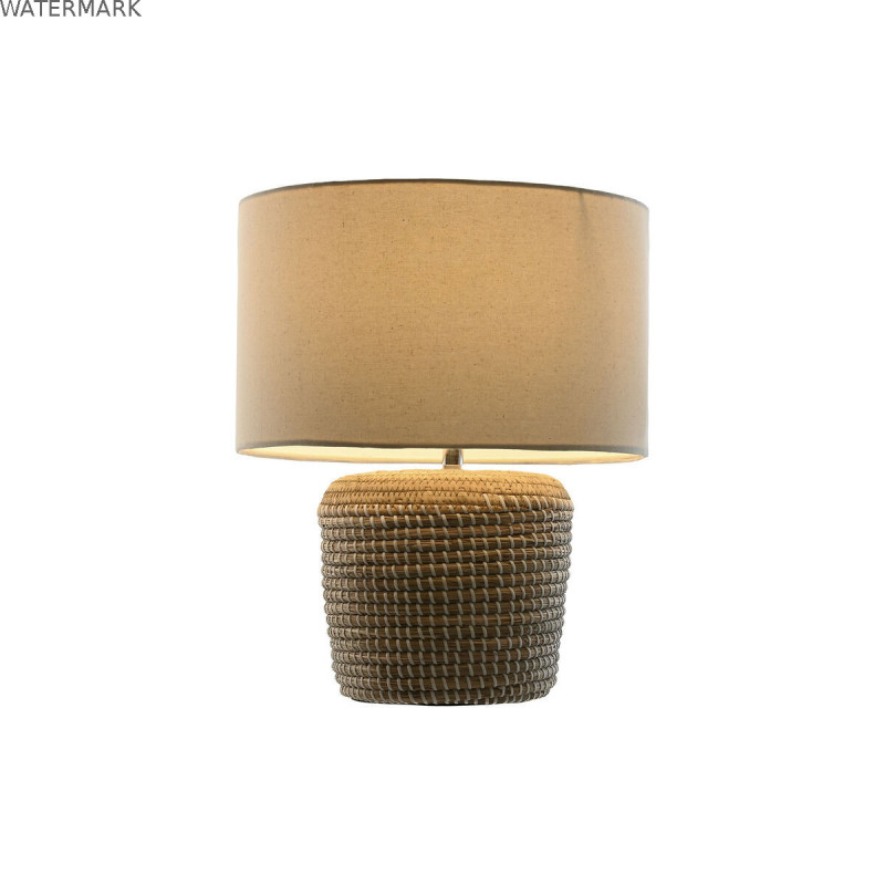 Lampe de bureau Home ESPRIT Blanc Marron 50 W 220 V 38 x 38 x 47 cm