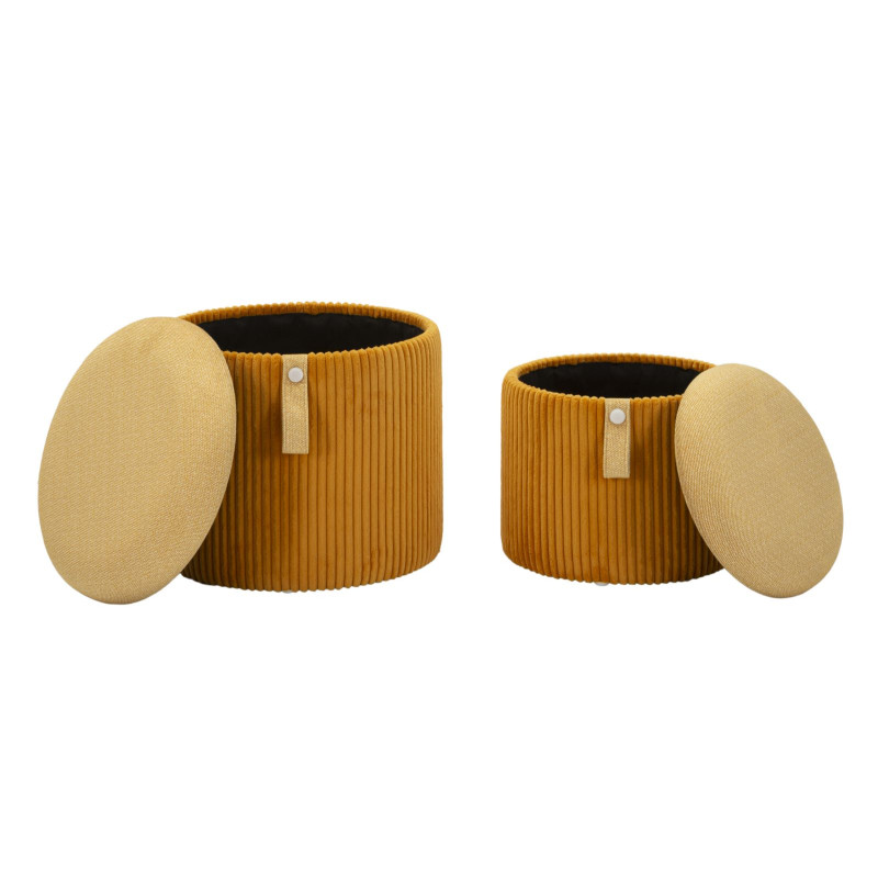 Moderne Poufs Bolzano Moutarde – Duo Élégant Ø38x38-32x28