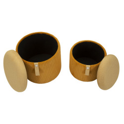 Moderne Poufs Bolzano Moutarde – Duo Élégant Ø38x38-32x28