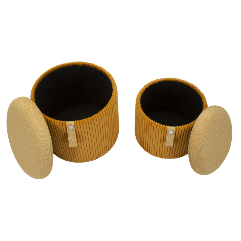 Moderne Poufs Bolzano Moutarde – Duo Élégant Ø38x38-32x28
