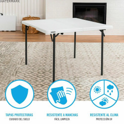 Table Piable Lifetime Blanc Carré Acier Plastique 94 x 94 x 74 cm