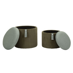 Moderne Poufs Bolzano Vert – Duo Vivant Ø38x38-32x28
