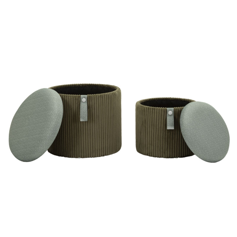 Moderne Poufs Bolzano Vert – Duo Vivant Ø38x38-32x28
