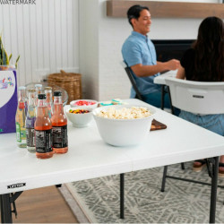Table Piable Lifetime Blanc Carré Acier Plastique 94 x 94 x 74 cm