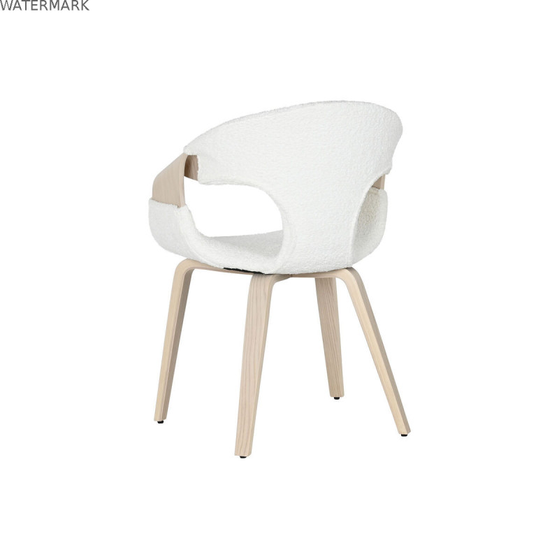 Chaise de Salle à Manger Home ESPRIT Blanc Polyester Bois 55,5 x 67,5 x 80,5 cm Chaise de Salle à Manger Home ESPRIT Blanc Polyester Bois 55,5 x 67,5 x 80,5 cm