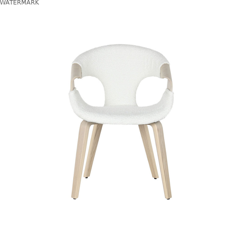 Chaise de Salle à Manger Home ESPRIT Blanc Polyester Bois 55,5 x 67,5 x 80,5 cm