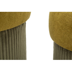 Moderne Poufs Aspen Vert – Duo Élégance Nature Ø42x44-35x37