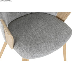 Chaise de Salle à Manger Home ESPRIT Gris Polyester Bois 60 x 57,5 x 79 cm