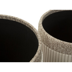 Moderne Poufs Crème Rideau – Triple Harmonie Ø40,5x49,5-35x42-31x38