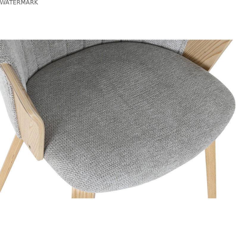 Chaise de Salle à Manger Home ESPRIT Gris Polyester Bois 60 x 57,5 x 79 cm