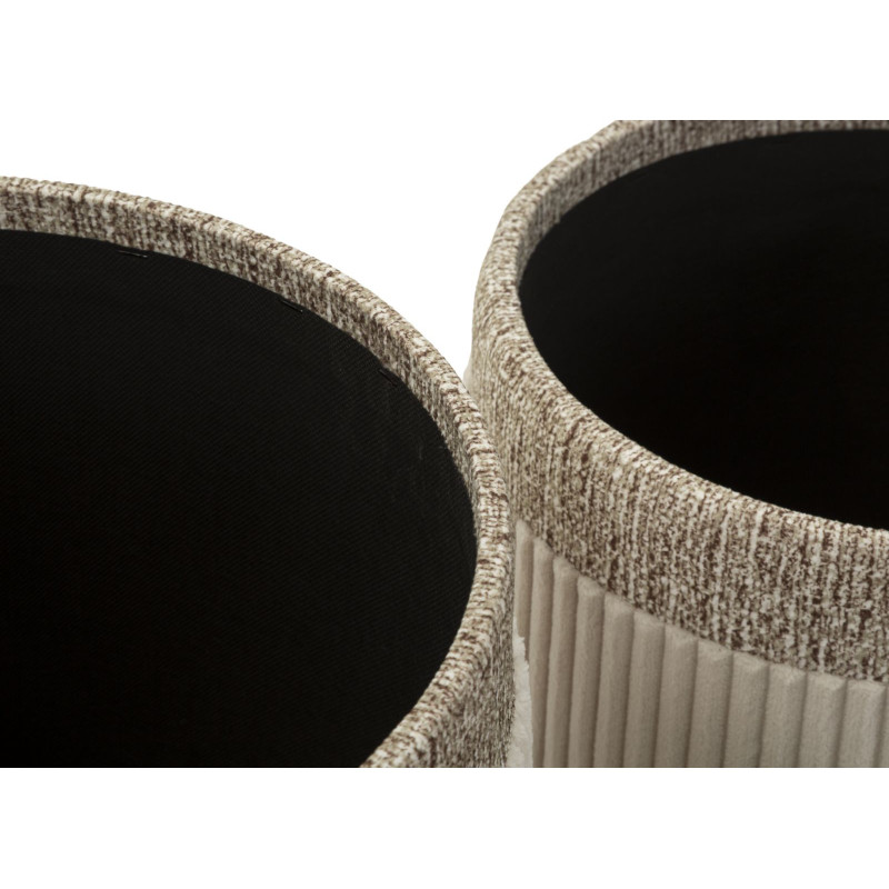Moderne Poufs Crème Rideau – Triple Harmonie Ø40,5x49,5-35x42-31x38