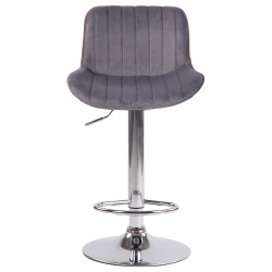 Tabouret de bar Lentini velours chrome gris foncé