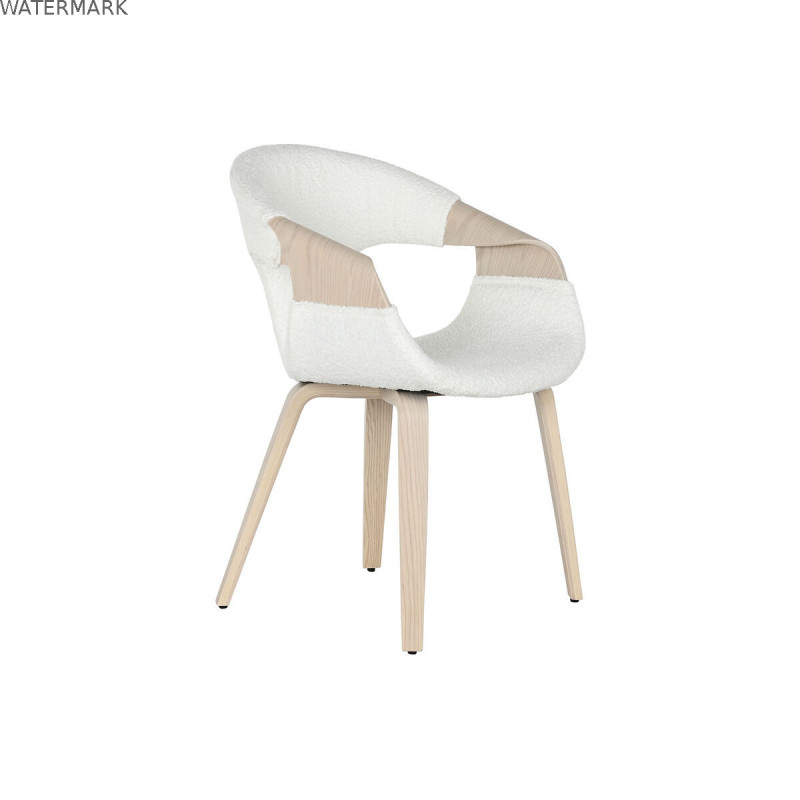 Chaise de Salle à Manger Home ESPRIT Blanc Polyester Bois 55,5 x 67,5 x 80,5 cm