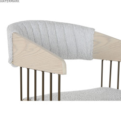 Chaise de Salle à Manger Home ESPRIT Gris Polyester Bois 51 x 55 x 76,5 cm