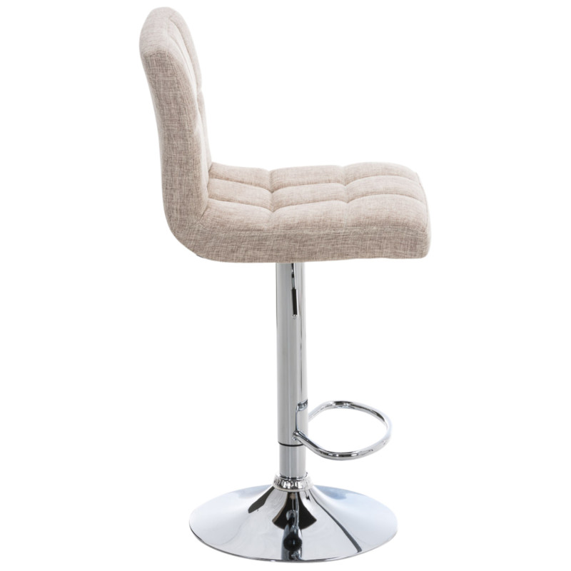 Set di 2 sgabelli Peru in tessuto crema