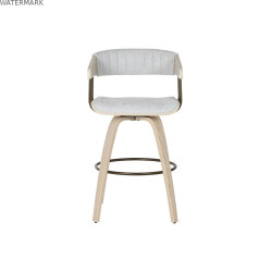Chaise de Salle à Manger Home ESPRIT Gris Polyester Bois 51 x 55 x 91 cm