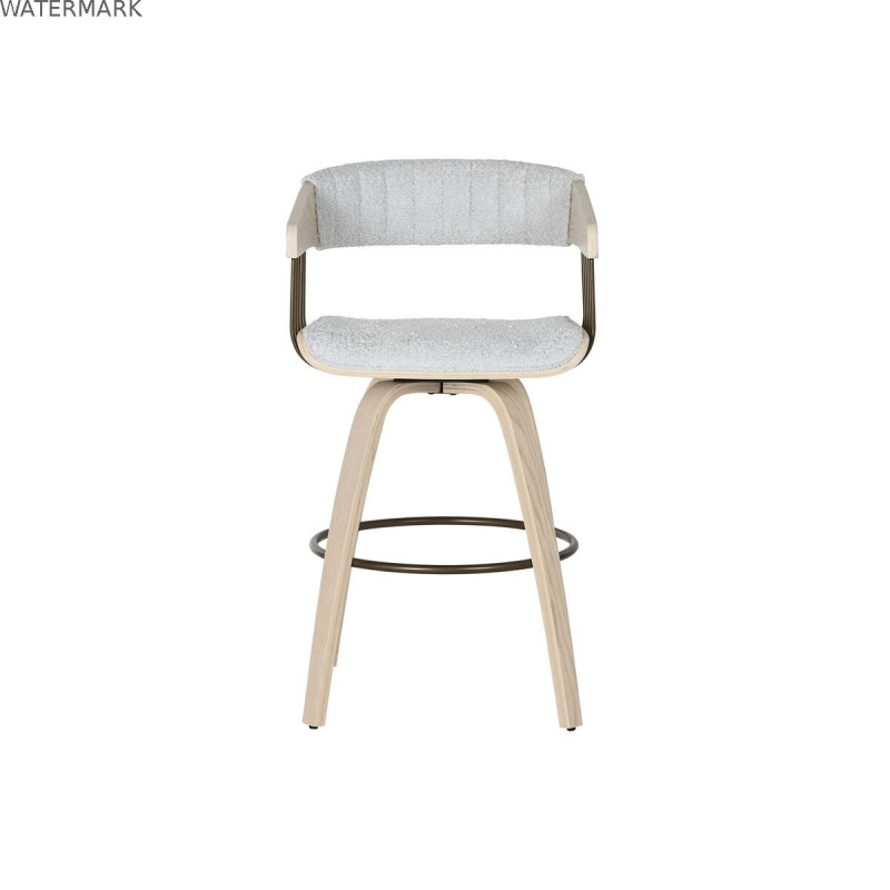 Chaise de Salle à Manger Home ESPRIT Gris Polyester Bois 51 x 55 x 91 cm