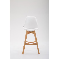 Tabouret de bar Cannes en cuir artificiel Natura blanc