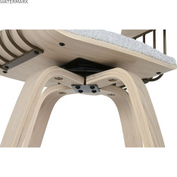 Chaise de Salle à Manger Home ESPRIT Gris Polyester Bois 51 x 55 x 91 cm