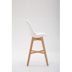 Tabouret de bar Cannes en cuir artificiel Natura blanc