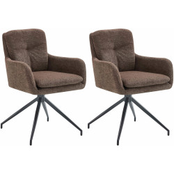 Lot de 2 chaises de salle à manger Pickett en tissu marron