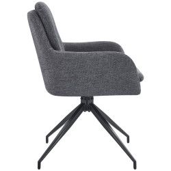 Lot de 2 chaises de salle à manger Pickett en tissu gris foncé