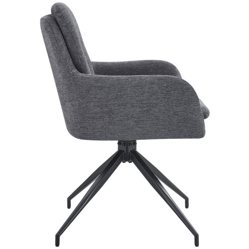 Lot de 2 chaises de salle à manger Pickett en tissu gris foncé