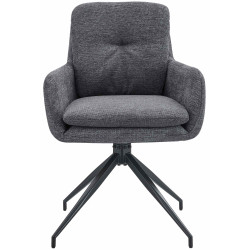 Lot de 2 chaises de salle à manger Pickett en tissu gris foncé