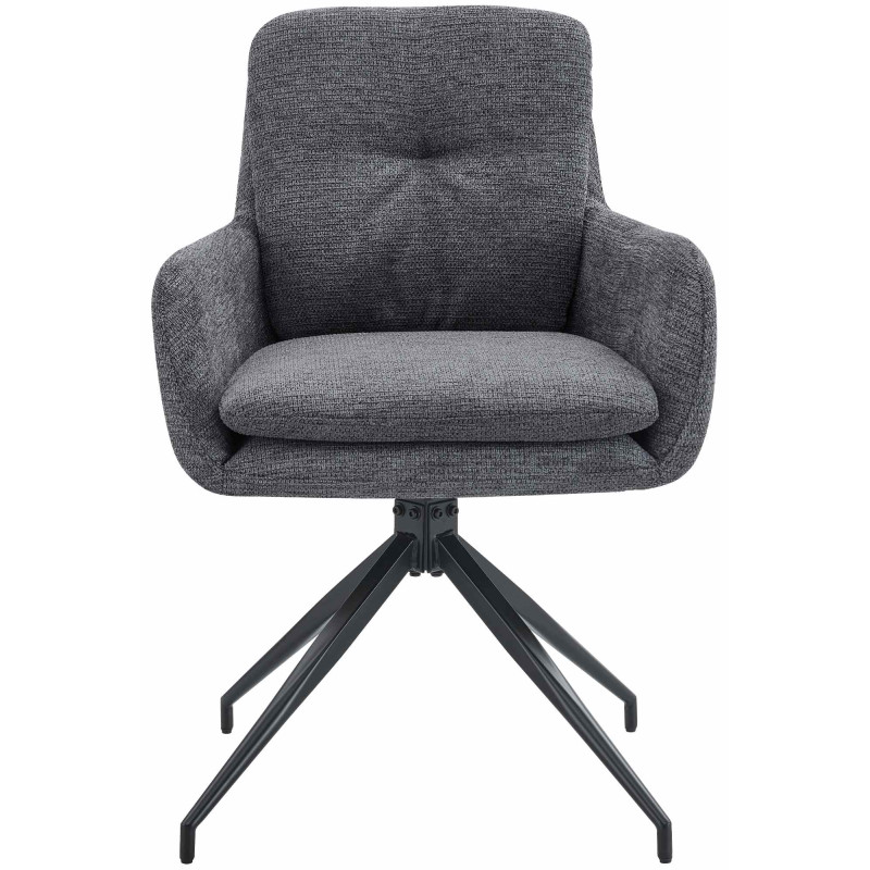 Lot de 2 chaises de salle à manger Pickett en tissu gris foncé