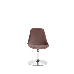 Chaise de salle à manger Maverick en velours marron chromé